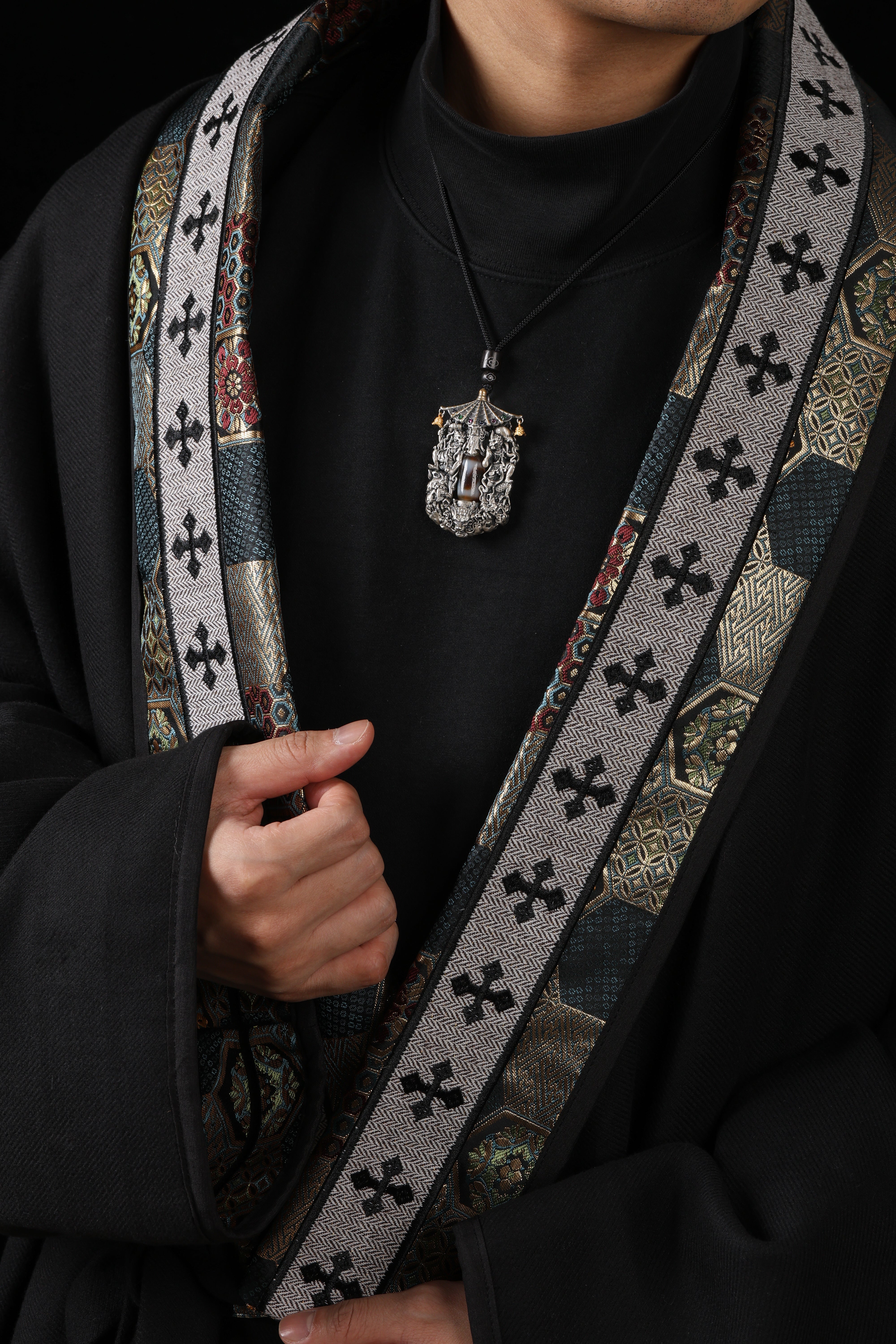 Buddha Trace Tibetan Wind Thunder Dzi Pendant Buddha Trace