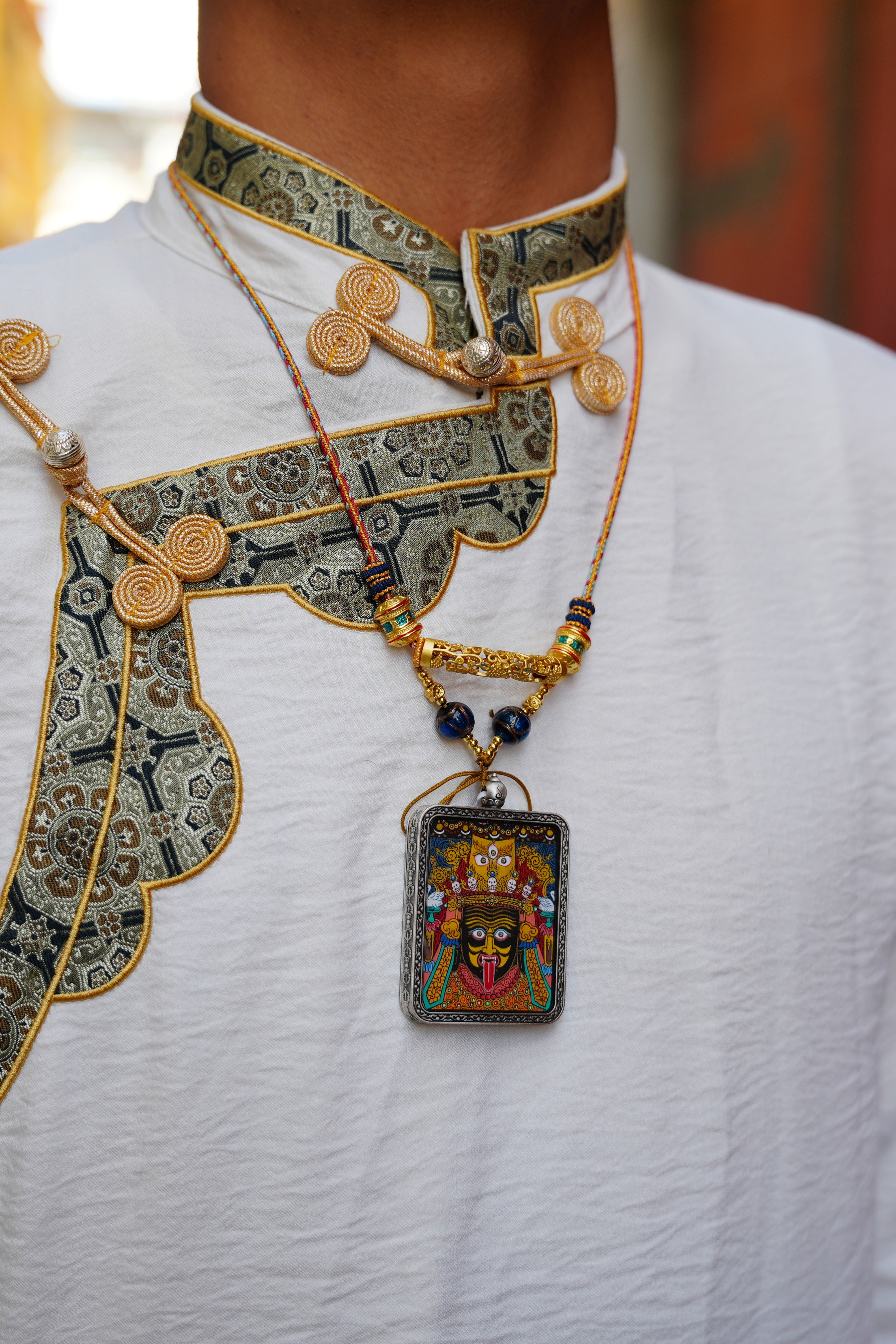 Buddha Trace Tibetan Zashi Lhamo black Thangka Buddha Trace