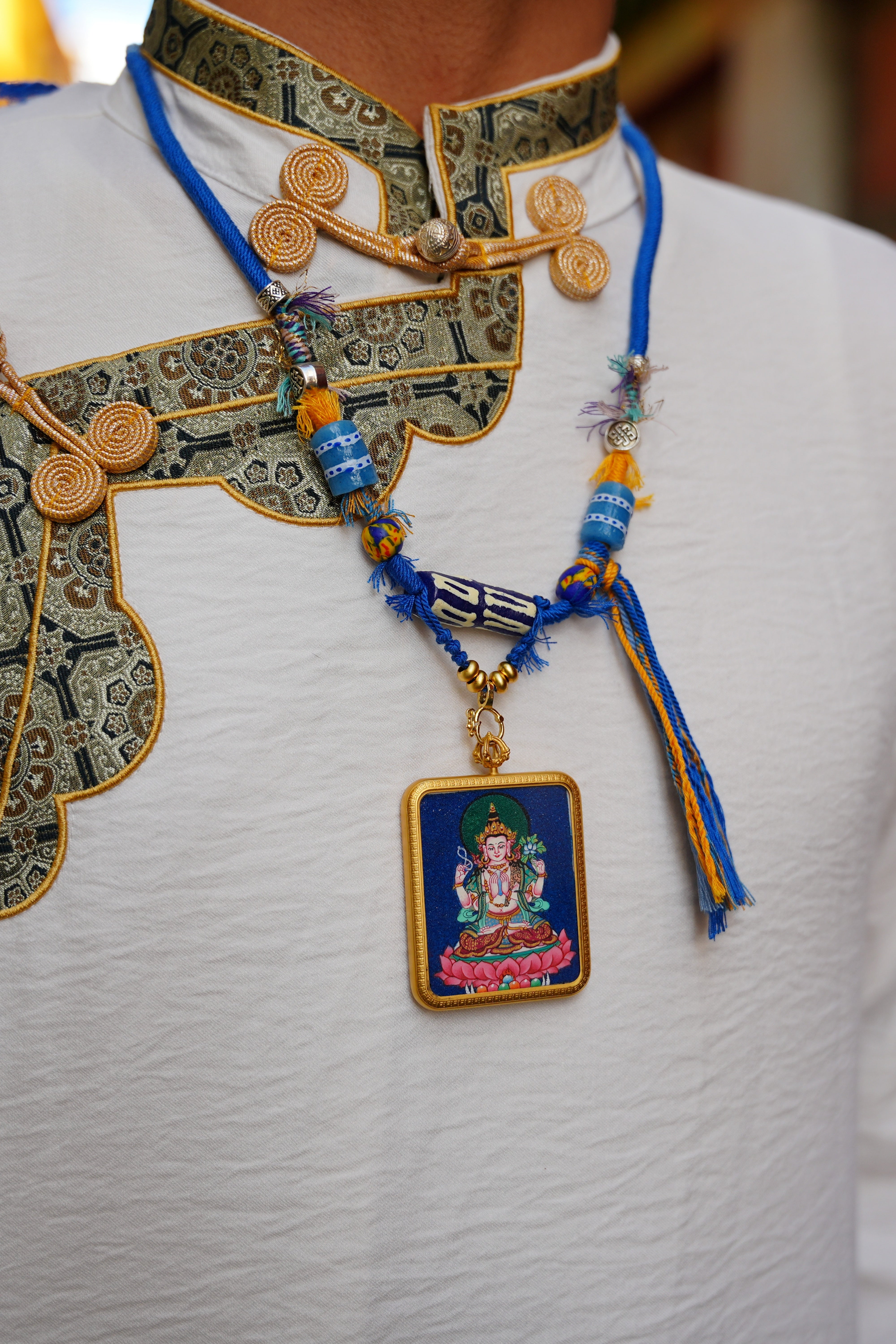 Buddha Trace Tibetan calm Four-Armed Guanyin Thangka Buddha Trace