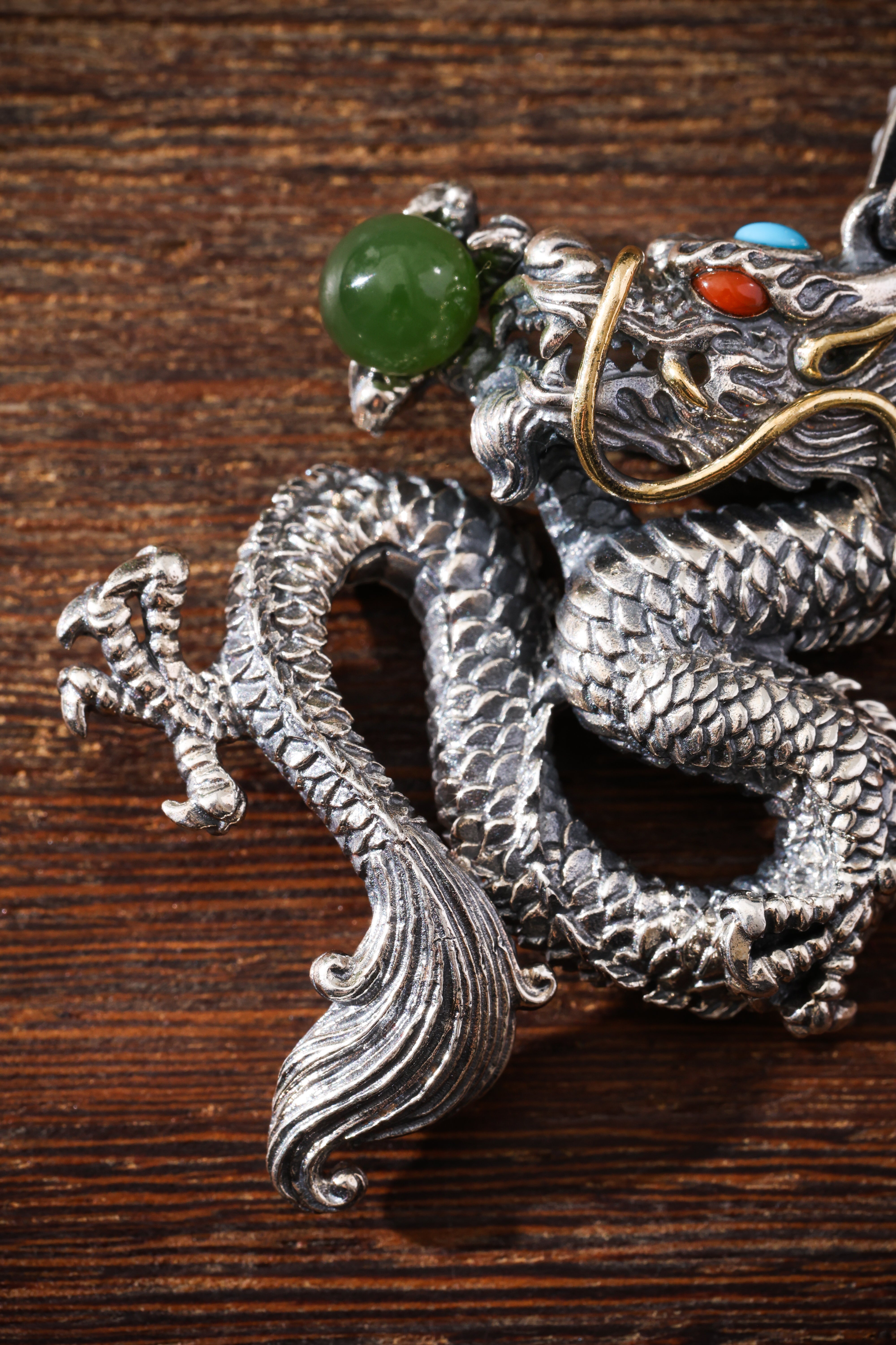 Buddha Trace Dragon With Pearl Pendant Buddha Trace