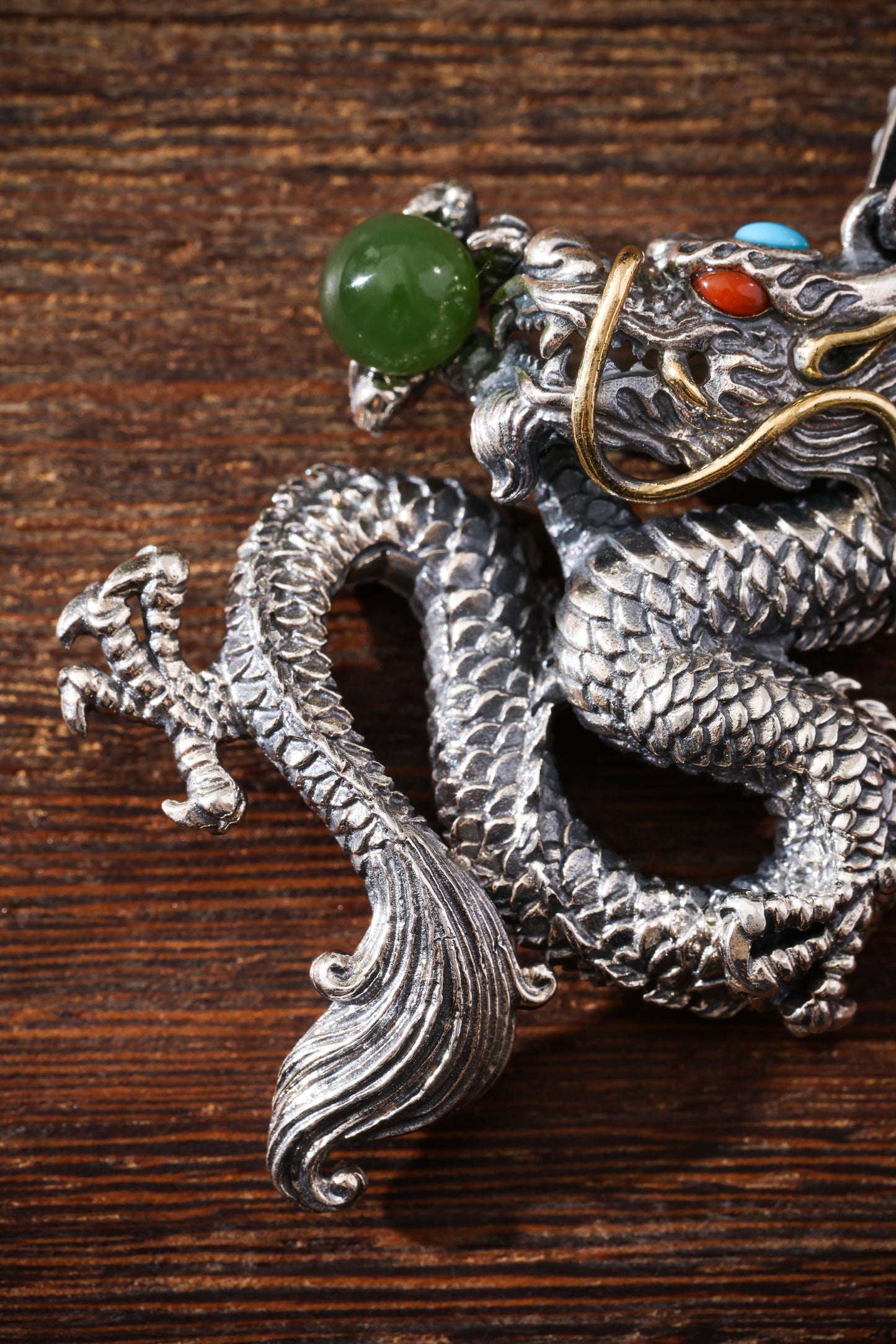 Buddha Trace Dragon With Pearl Pendant Buddha Trace