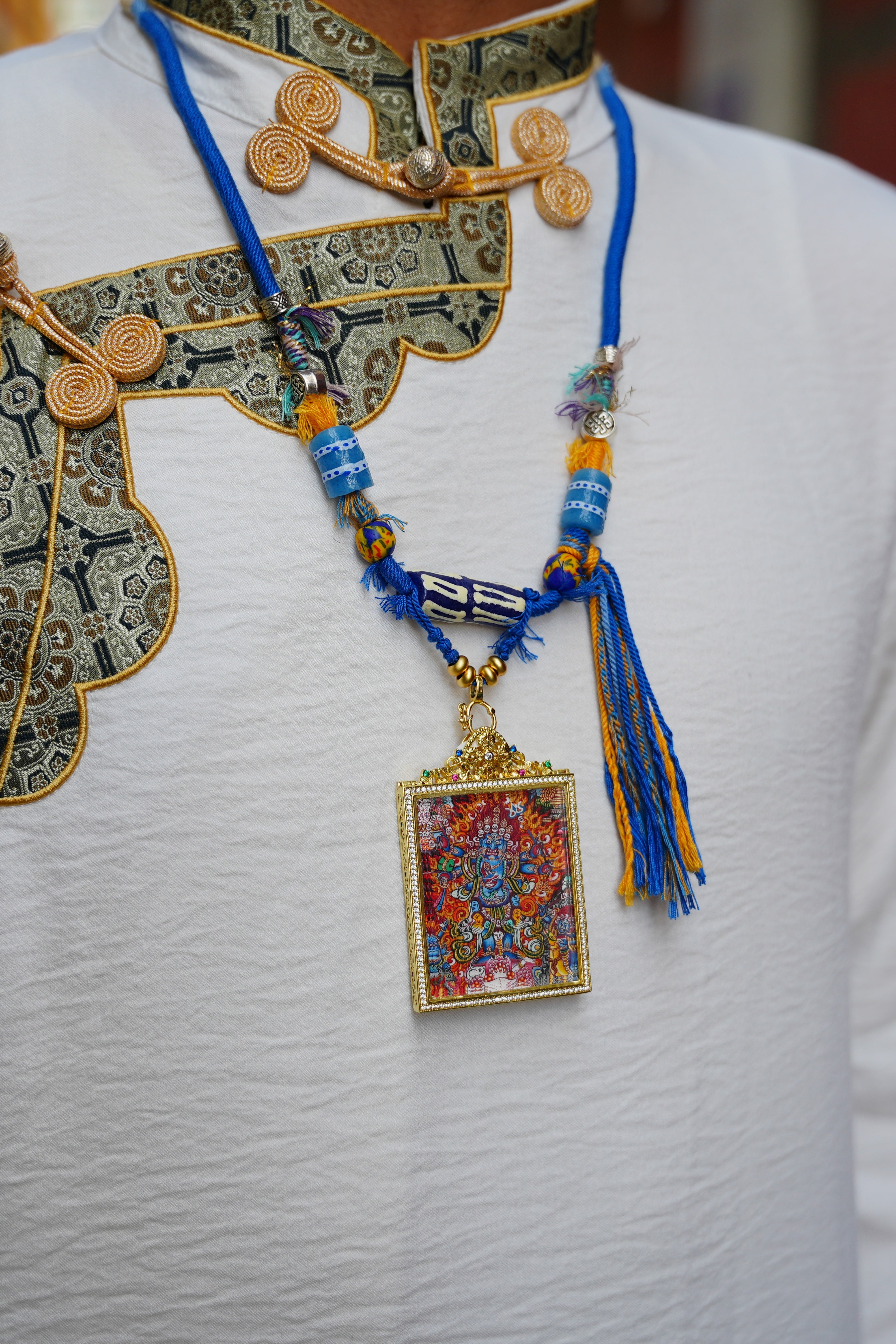 Buddha Trace Tibetan Six-Armed Mahakala Extraordinary Thangka Buddha Trace